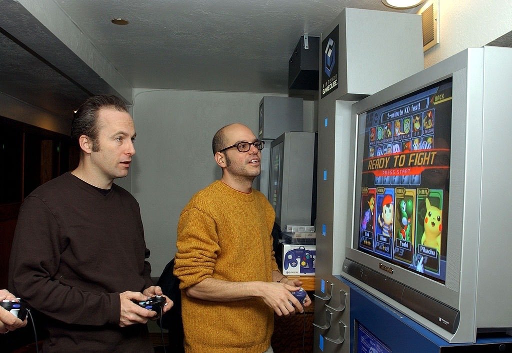 TokyoDilf's tweet photo. Bob Odenkirk &amp; David Cross playing Super Smash Bros. Melee https://t.co/glbvp4Awgn
