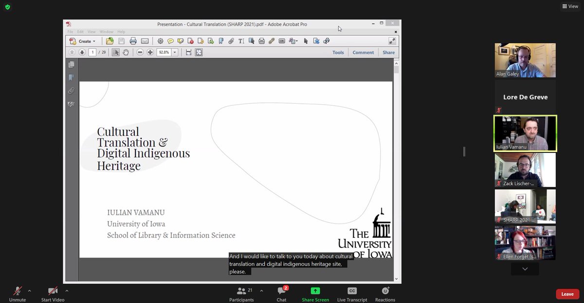 DeGreveLore's tweet image. last (but not least) session of the day! #SHARP2021 #MovingTexts2021