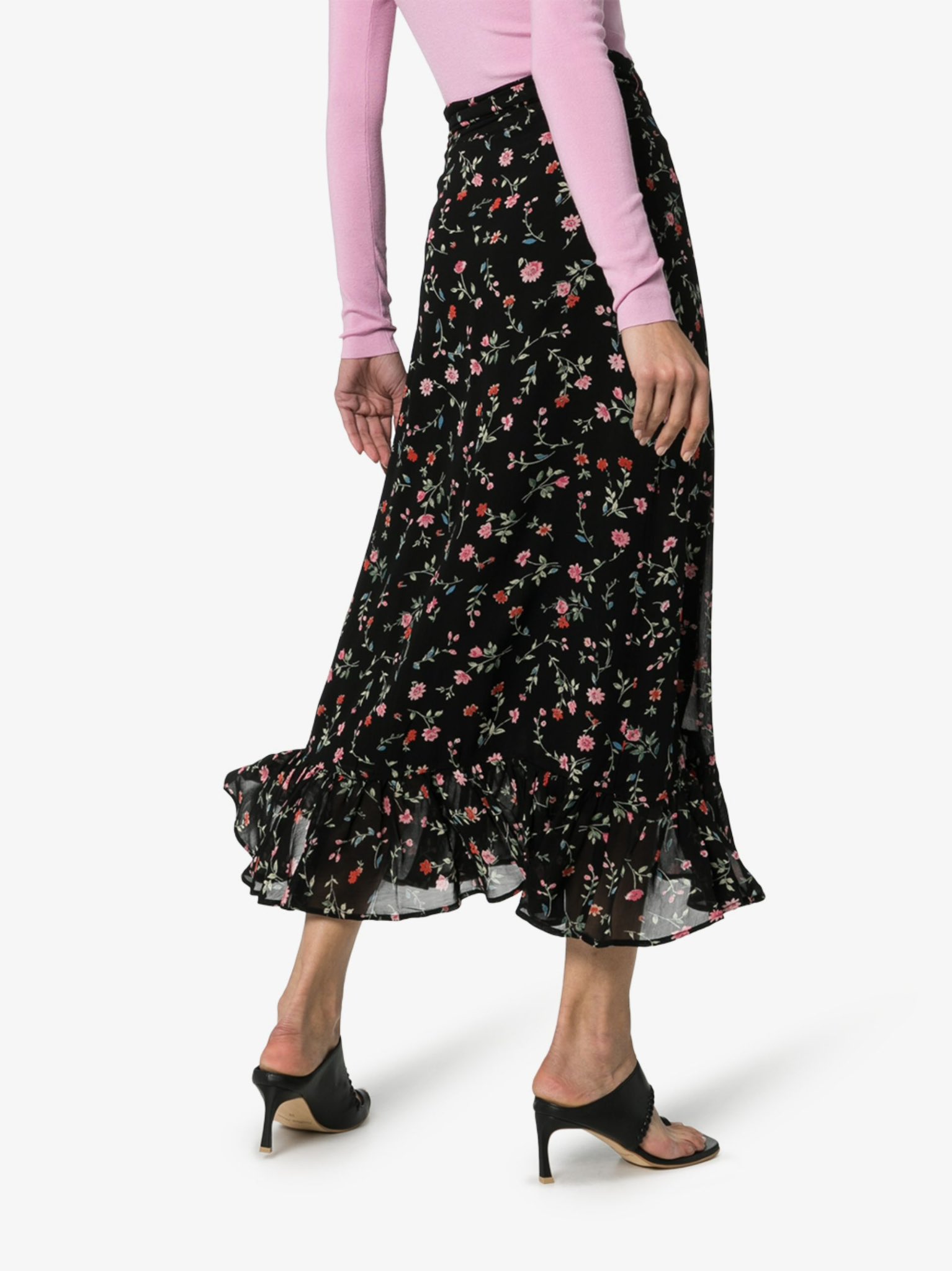 Ganni georgette wrap best sale skirt