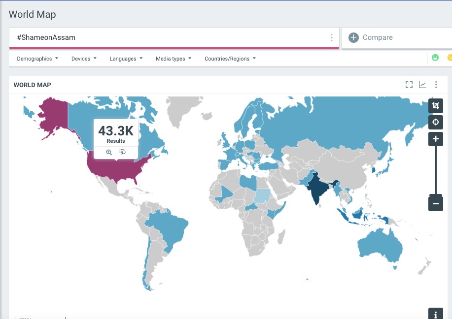 Atulthakur256's tweet photo. Saw the' Shame on Assam' hashtag trending.. so did a quick check on who is trending it.

Found that most of the handles are from the USA, only 1/3rd from India. Just 2.6 million reach shows that mostly bots were used.

Who is behind it? https://t.co/TrZc9vw0iV