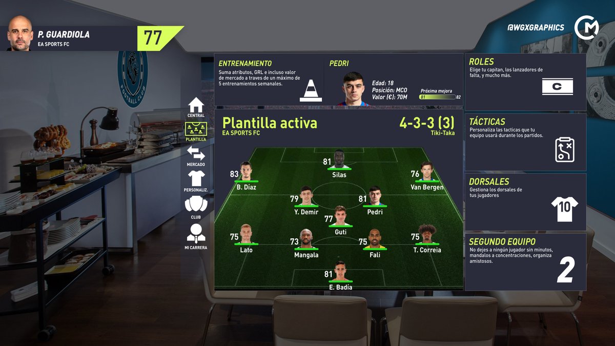 izandegeer's tweet photo. ⭐️CAREER MODE FIFA 22⭐️

🏠 Menú principal (+ Redes sociales)
🛡️ Plantilla (+ 2º Equipo + Juveniles)
🔍Mercado (+ Ojeo, + Cooperación)
👕 Personalización (Camisetas y estadio)

🎨WGXgraphics

🔁❤️ se agradecen, 100 MG para parte 2 👀. https://t.co/pufHvsPJAv