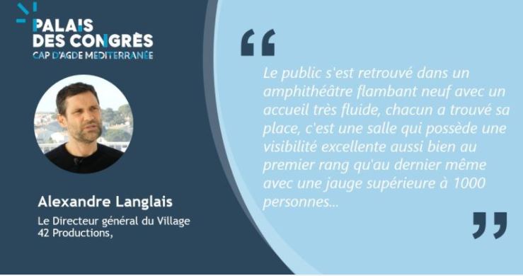 Alexandre Langlais, DG de Village 42 productions, nous révèle dans cet entretien les raisons pour lesquelles il a choisi le Palais des Congrès du Cap d’Agde pour produire le spectacle d’Alban Ivanov en 2020.

Interview : news4u.li/regs

#spectacle2021 #event #MICE