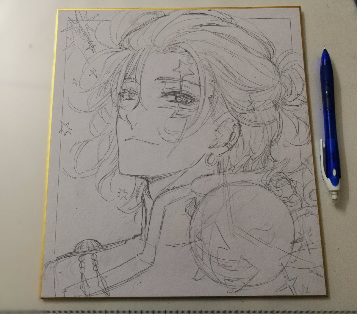 Allen Walker in DGM Hallow uniform with hair tied back for Scarlet Rose's friend!

Wip Shikishi Commission Batch 3 No. 4.

My bad, the numbers accidentally got swapped a few nights ago so I ended up drawing no. 5 first. 