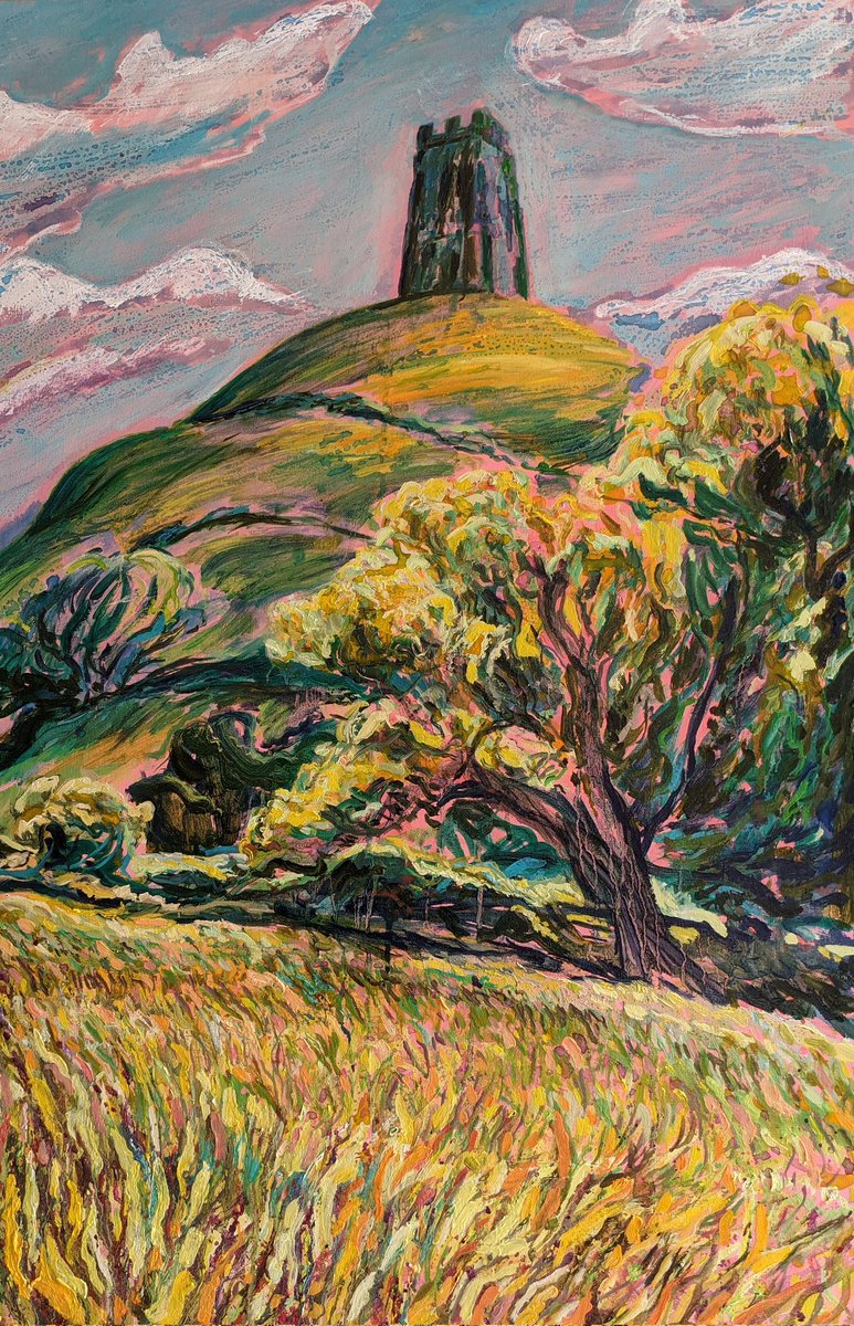 Glastonbury Tor painting. Finally put the finishing touches to this today. Nice to finish a piece before buggering off to Devon. #glastonburytor #oilpainting #ArtistOnTwitter #art #artwork #contemporaryartist #contemporaryart #landscapepainting