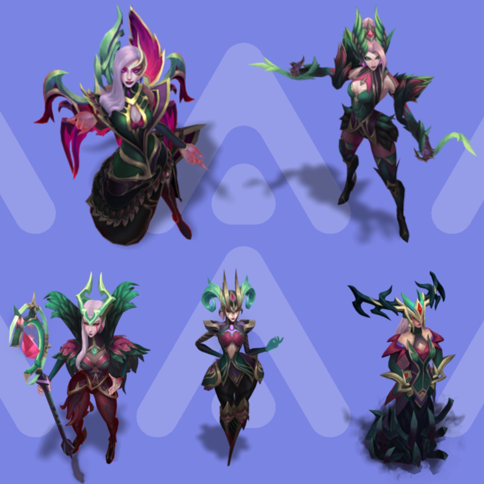 Ícones de invocador das skins Coven. - Novidades do LoL