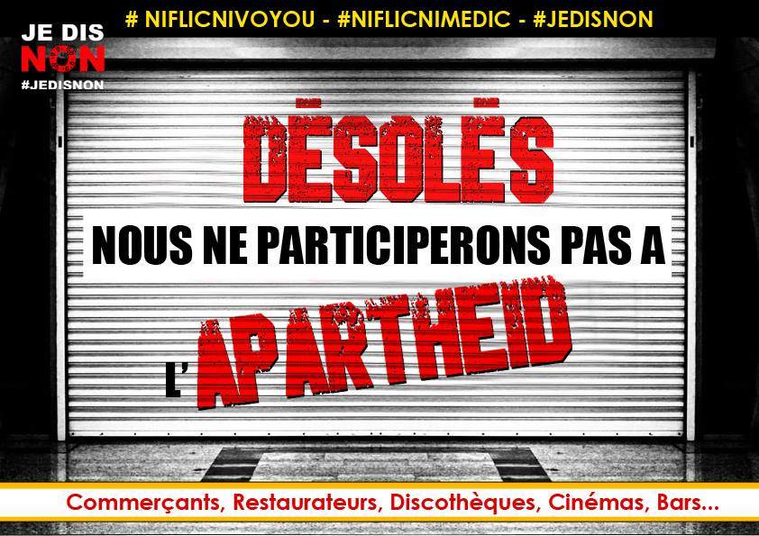 CHIRATChristop1's tweet image. ‼️⚠️🔥 APPEL A LA RESISTANCE 🔥⚠️‼️
Dès jeudi 5⃣ août, NOUS REFUSONS le #PassSanitaire ‼️
➡️ON LAISSE LES RIDEAUX BAISSES
🔴Ni flics Ni voyous, on veut travailler dignement SANS être obligés de faire le tri !! 
#unisdebout #JEDISNON #ALLONSENFANTS #NonAuPassDeLaHonte 
‼️ RT ‼️⤵️