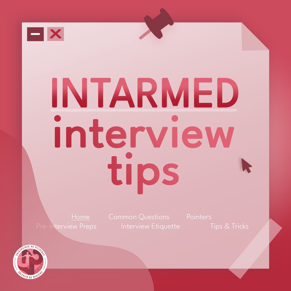 upcm2027's tweet photo. [Thread]
Nervous for the IMED interview? 😰 

Don't fret! 🤩 Here are some tips from our batch to guide you through your interview ❤️

#INTARMED
#UPCM https://t.co/XukBIVTE8a