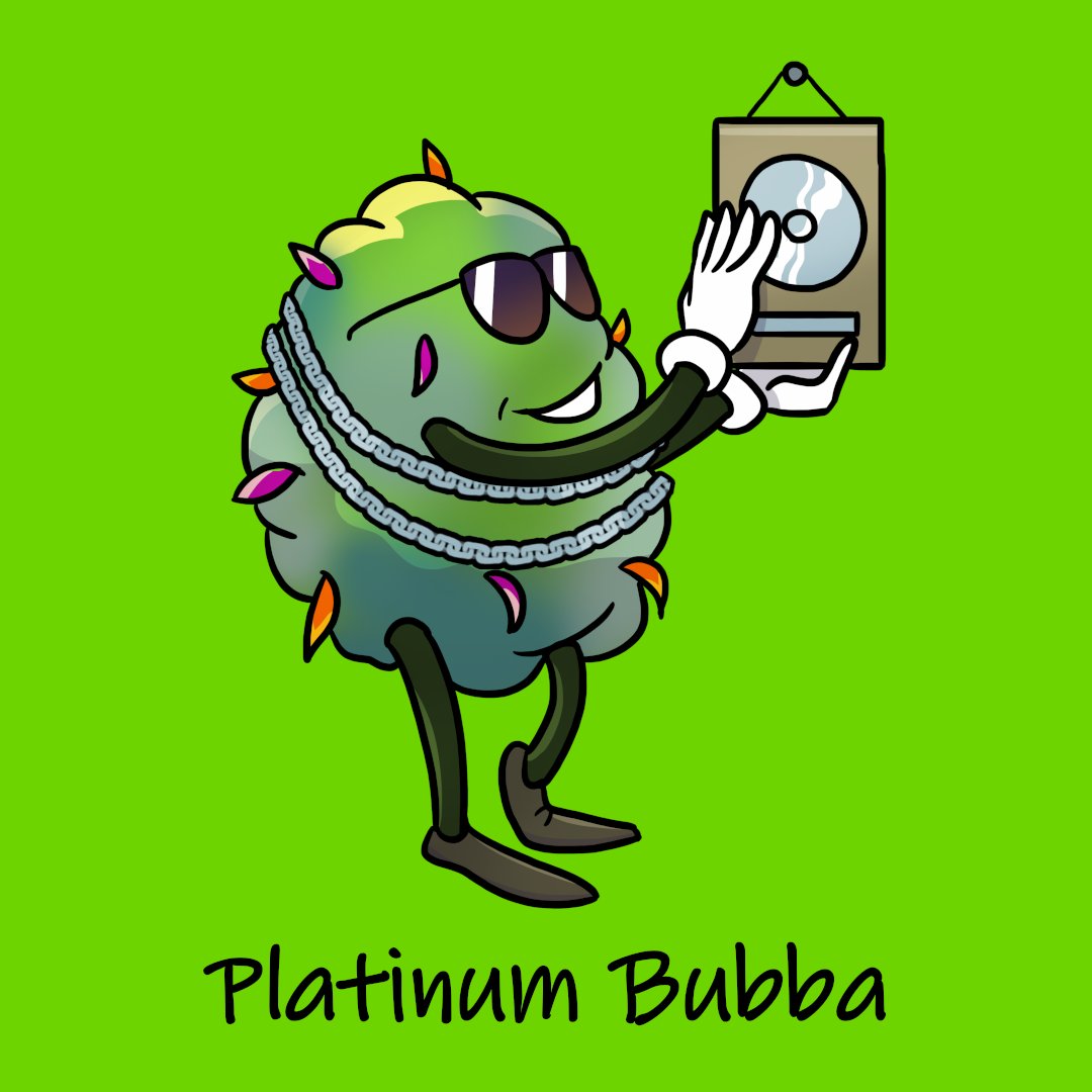 Platinum Bubba got signed to a new label today!! 

S/o to <a href="/SpidleDale/">Dale Void : 9913</a> for the pickup and welcome to the #nft #weed fam my dude!! 

#nfts #nftart #cryptoart #marijuana #cannabis #high #nftartist #danknfts #weedfam