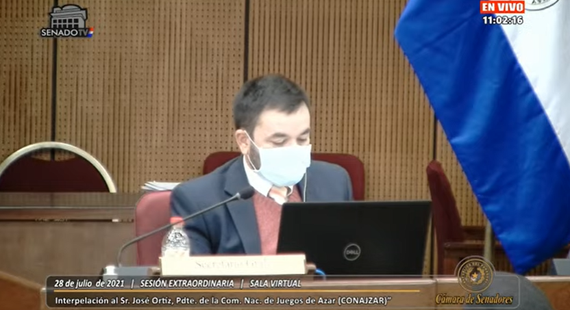 SenadoresPy's tweet photo. Vía Secretaría General se da lectura de la #Pregunta6 

#SenadoPy #interpelación https://t.co/O9ToynpDmh