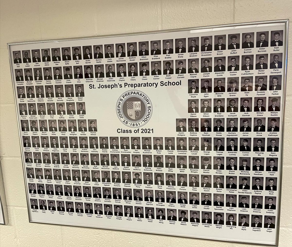 SJPREP's tweet photo. The Class of ‘21 has been placed on our Alumni Wall of Honor, joining alumni from the past five decades. #SJP2021 #PrepForever https://t.co/NPwtoZOcMP