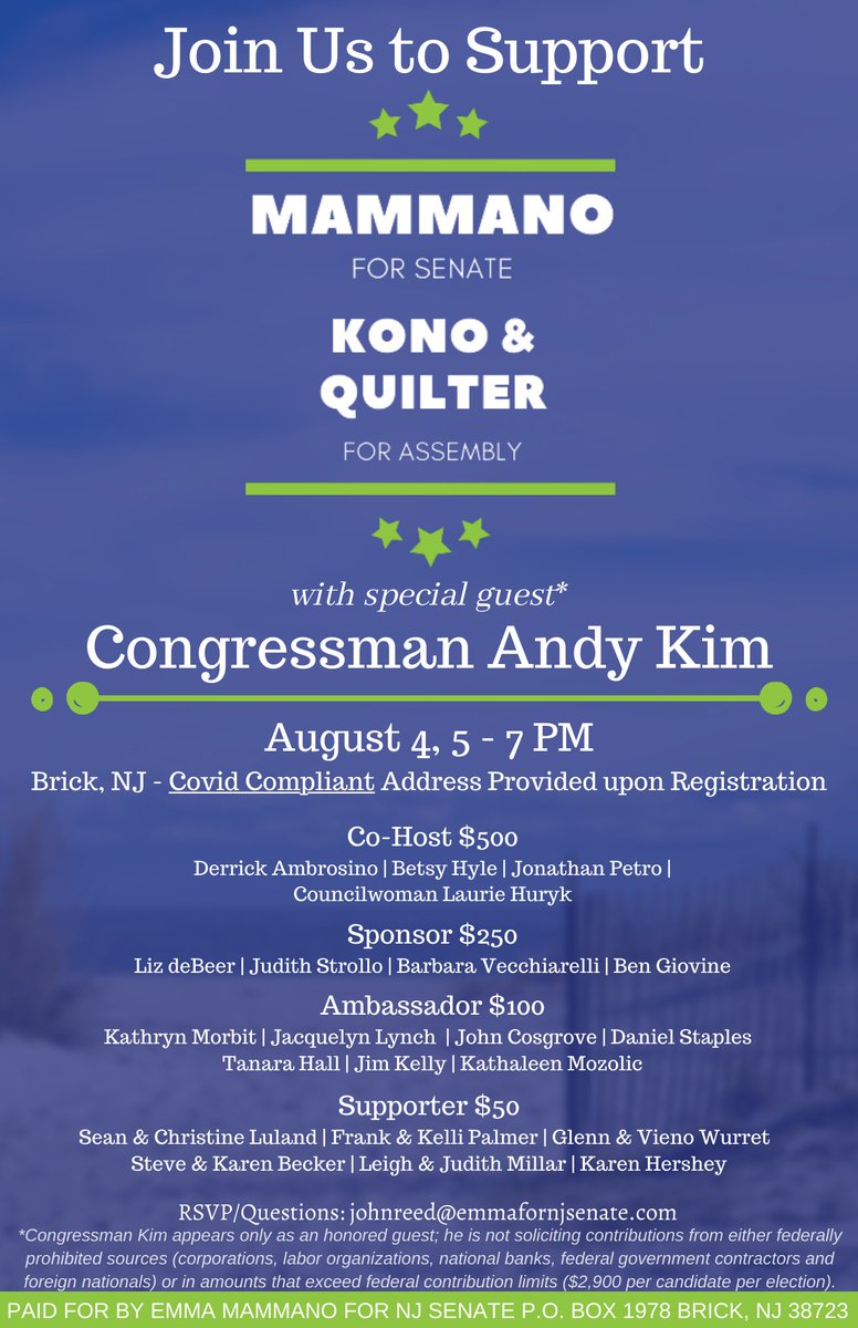 EmmaMammanoNJ's tweet photo. You're invited to a House Party with Rep. Andy Kim! - https://t.co/hVVbW5pd8j https://t.co/1mhrhFr4Lr