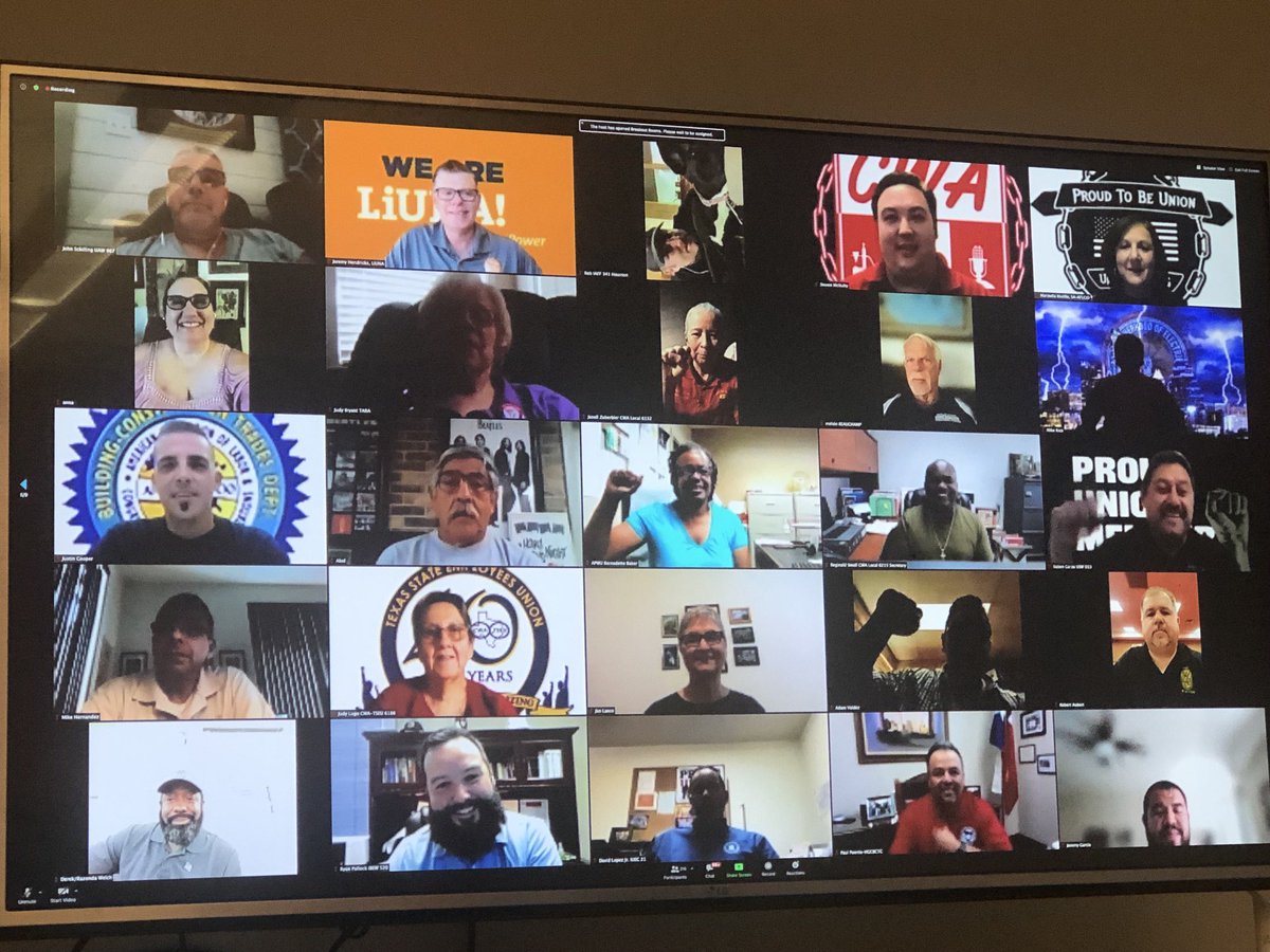 TexasAFLCIO's tweet image. A few of the group photos at the virtual and mighty #TxAFLCIO Constitutional Convention. #1u #Solidarity #BuildBackTogether #TxUnionStrong