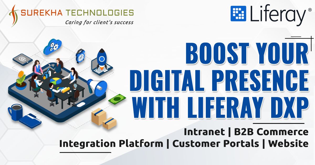 surekhatech's tweet image. The #LiferayDXP boosts the digital experience of customers, employees, and partners through the web and mobile. Strengthen your business operations and enhance business productivity. bit.ly/2THQhV2 

#Liferay #liferaypartner #digitaltransformation #liferaydevelopment