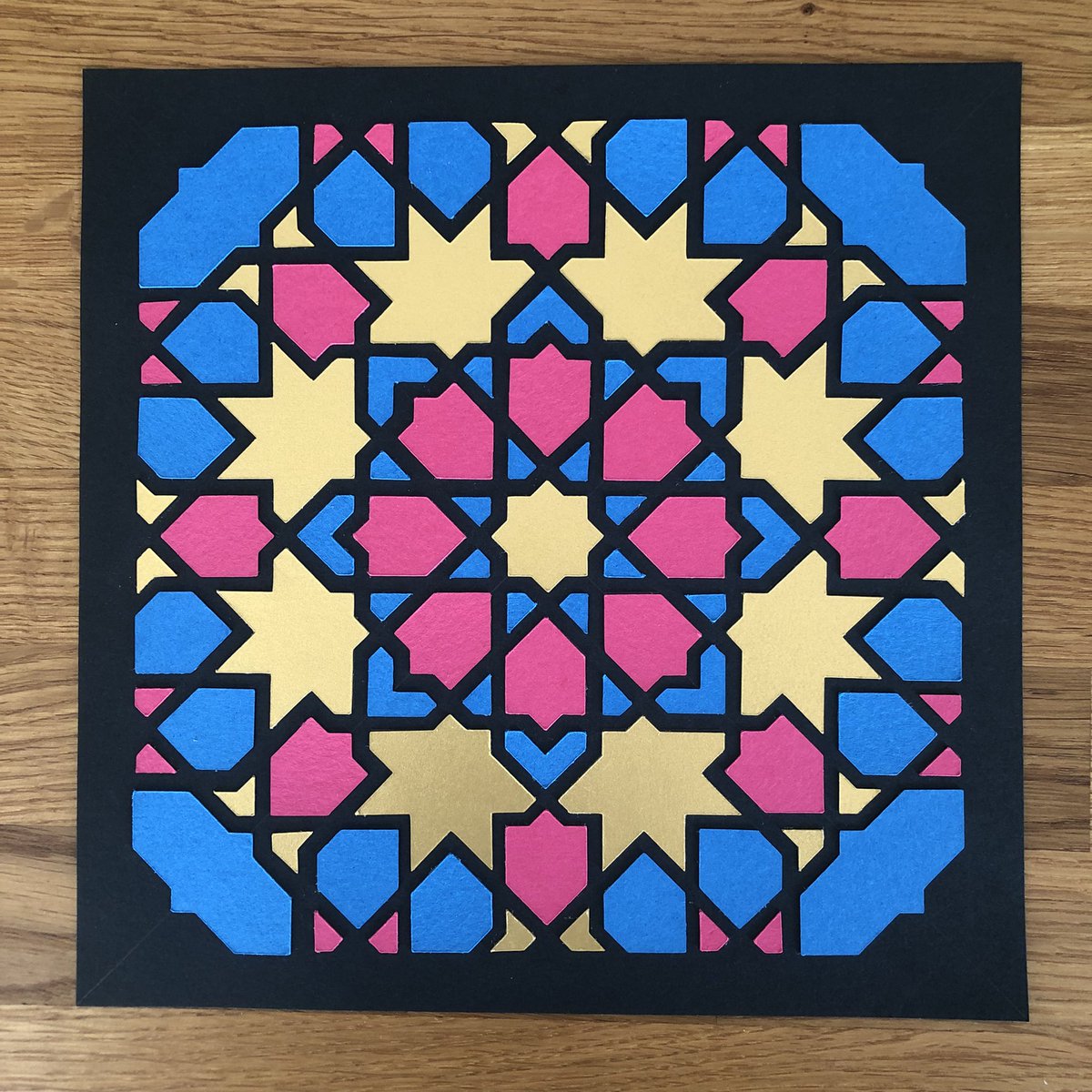 hillaust's tweet photo. Managed to sneak in a #GeometricJuly piece. It’s part of a display for my classroom. ☺️ https://t.co/nijMd1CC4g