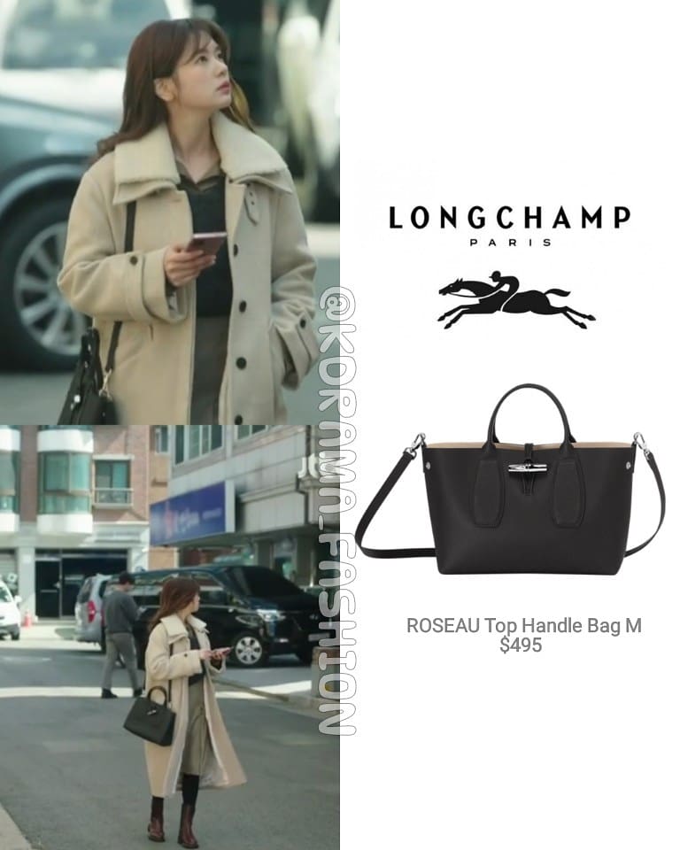 Kdrama_Fashion on X: Jung So-Min carried LONGCHAMP ROSEAU Top Handle Bag  M, Black $495 in JTBC Monthly House Ep 13. Cr:    / X