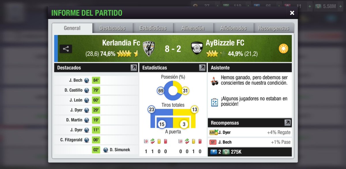Resumen Del Partido ⚽
🏆Jornada 5 | Champions League 
🥅Kerlandia Fc 8 - 2 aybizzzle Fc
🏟️Estadio Kerlandes
Increíble a pesar de que estamos clasificados igual seguimos dominando la fase de grupos 💪