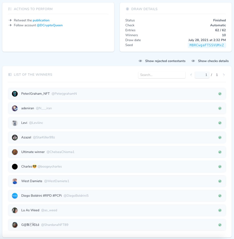 DCryptoQueen's tweet photo. Congratulations!
@PeterjgrahamN
@N___iran
@Leviiinc
@StarKiller99z
@ChelseaChioma1
@boogeycharles
@WestDamiete1
@DiegoBoldrini5
@as_weed
@ShardanaNFT89

You won Q2V2 STATIC #NFT mint numbers 81 - 90!

The #NFTs are now in your #WAX wallets

Be ready for the #NFTgiveaway https://t.co/cBzjfgmye3