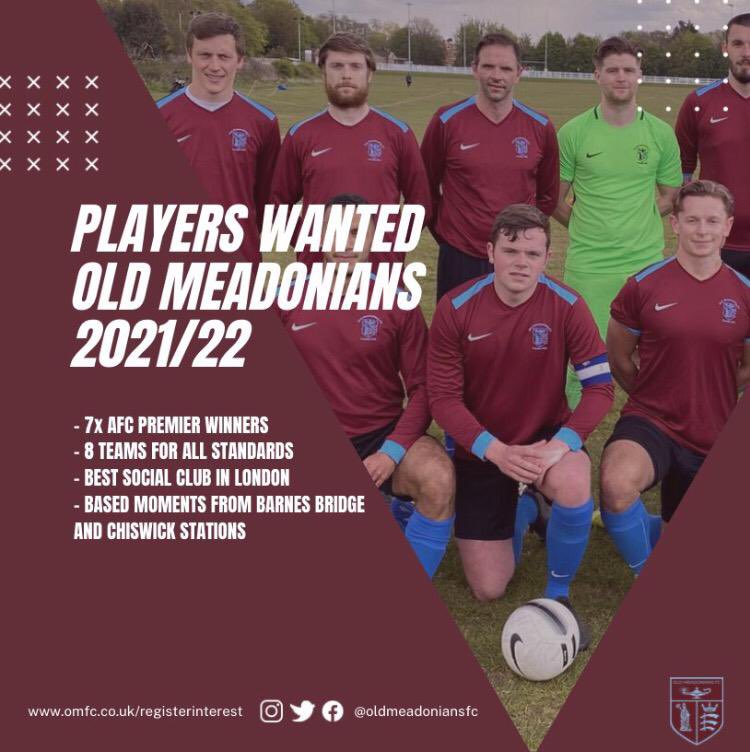 oldmeadoniansfc's tweet image. New players wanted! If you’re after a competitive and social club this season, drop us a DM. 

Show us what you’re made of at training every Wednesday, 7pm at our home Riverside Lands.