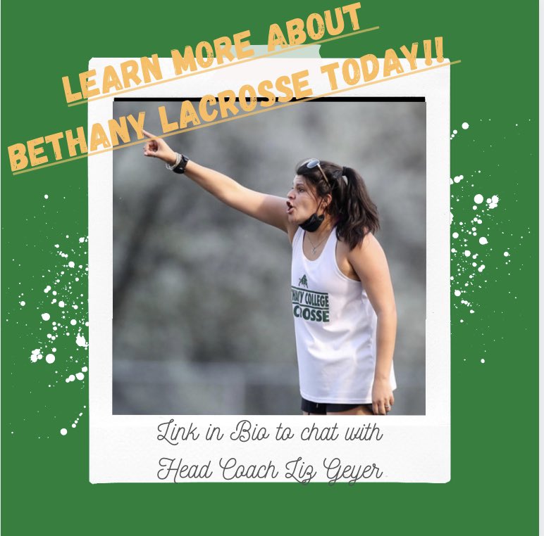 Interested in learning more about Bethany College and our Lacrosse program! Fill out our Google doc to set up a time to speak with Coach Liz and learn about our campus!! Open to students entering their junior and senior years!! #FutureBison #GrowTheGame #FindYourFit