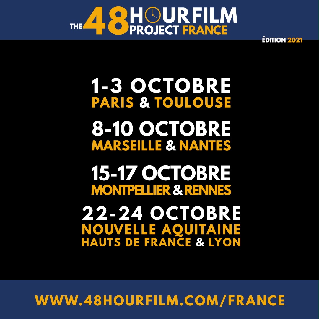 Le 48hfp France se déroulera en octobre, dans 9 villes de France <a href="/48HourFilmProj/">48 Hour Film Project</a>