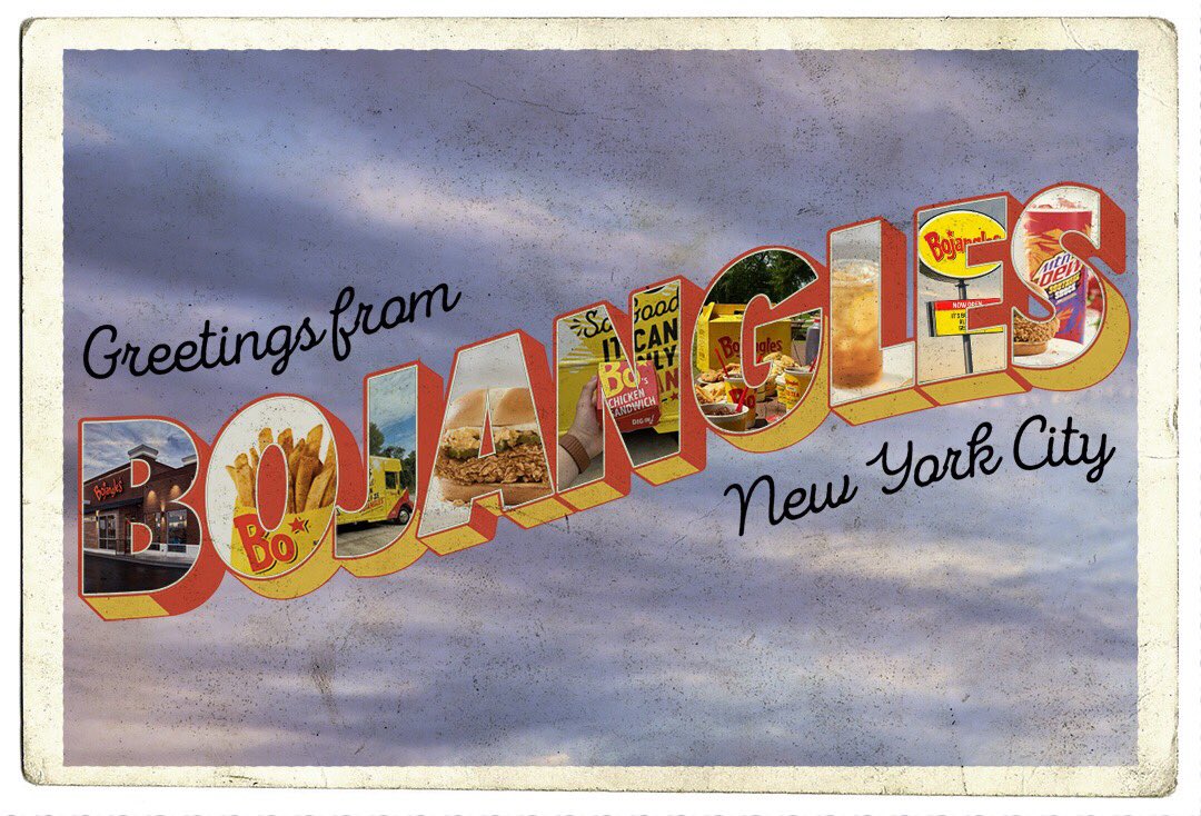 Bojangles's tweet photo. Hey #NYC: It’s Bo Time!
We’re packin’ up our food truck and headin’ North to see ya’ll. 

Stop by our food truck in Times Square Plaza (Bway btwn 43rd &amp; 44th St) tomorrow and Friday from 11:30-1:30 for the chance to try somethin’ new (for free!) https://t.co/W2jWgeG9yd