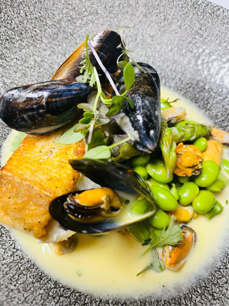 Bon Appetit Malahide (@bonappmalahide) on Twitter photo Fillet of Atlantic Halibut with Wild Mussels, Asparagus & Broad beans, Champagne Velouté...a sensational main from our brand new menu! 😍 Sample it and lots more new delicious dishes over the #bankholiday weekend! #malahide #enjoymalahide #lovindublin #foodie #foodienews Fillet of Atlantic Halibut with Wild Mussels, Asparagus & Broad beans, Champagne Velouté...a sensational main from our brand new menu! 😍 Sample it and lots more new delicious dishes over the #bankholiday weekend! #malahide #enjoymalahide #lovindublin #foodie #foodienews