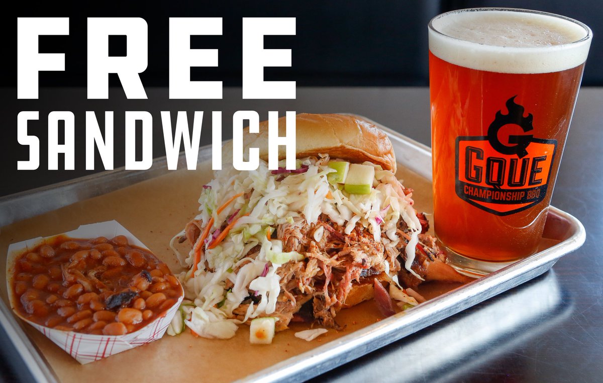 coblues's tweet photo. FREE LUNCH ALERT❗️

Purchase raffle tickets and get one FREE Pulled Pork or Carolina sandwich from either of G Que Championship BBQ's two metro-Denver locations. https://t.co/yQJAYDvBlf https://t.co/nZV7mgCniE