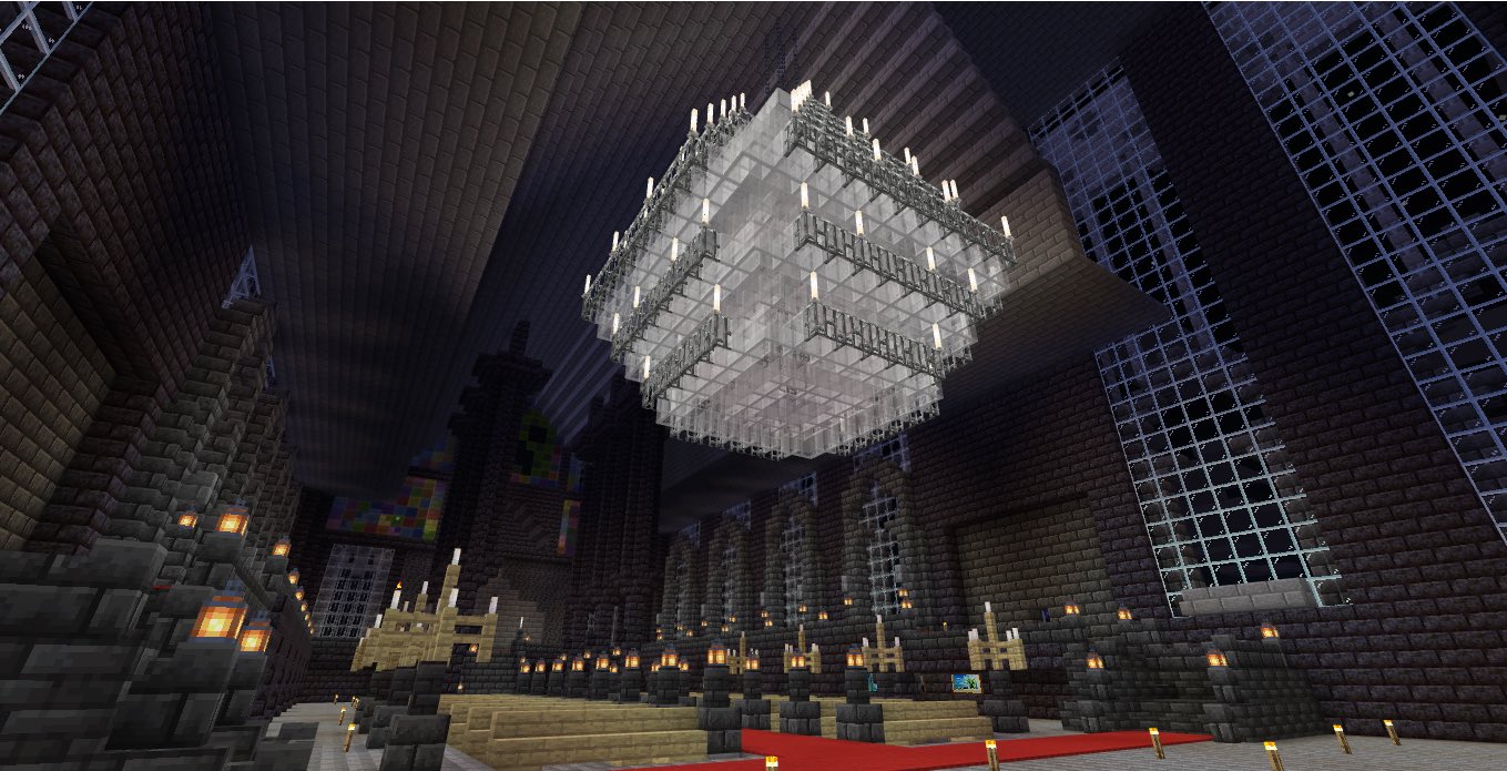 تويتر ま く على تويتر マイクラ マインクラフト Minecraft シャンデリア 昨日のシャンデリアから こんな感じで作成完了しました こんなに大きくシャンデリア作ったのに 大聖堂の中はまだまだ薄暗い T Co Qxijadtynd