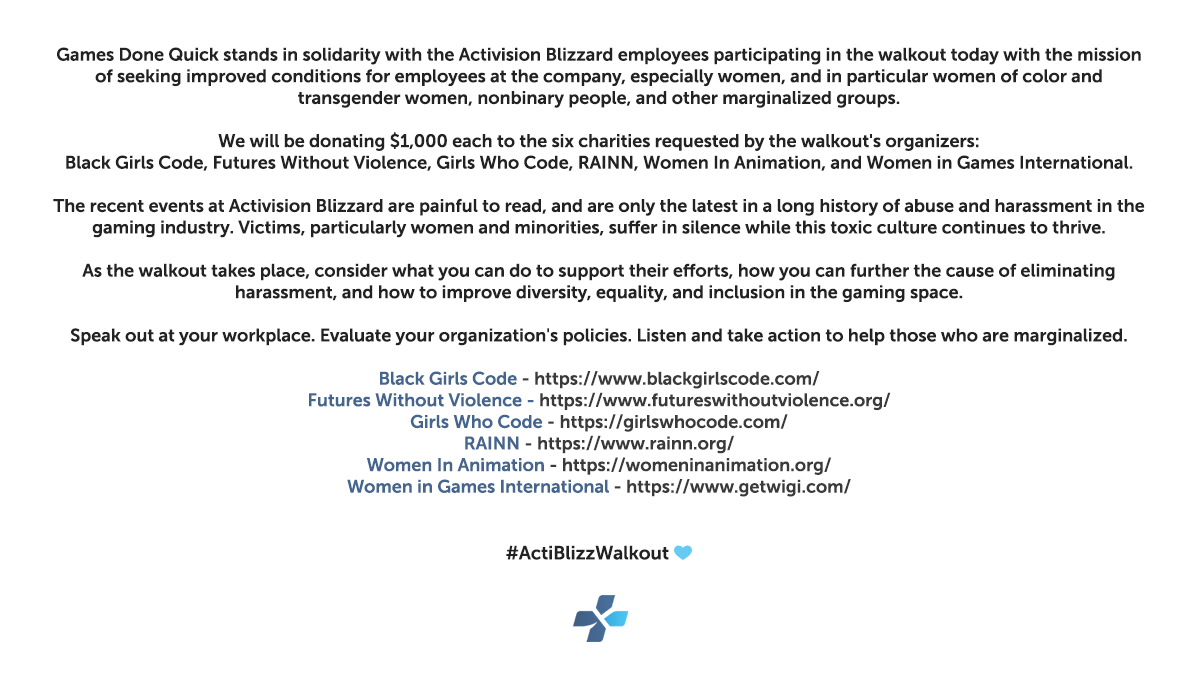 #ActiBlizzWalkout 💙
