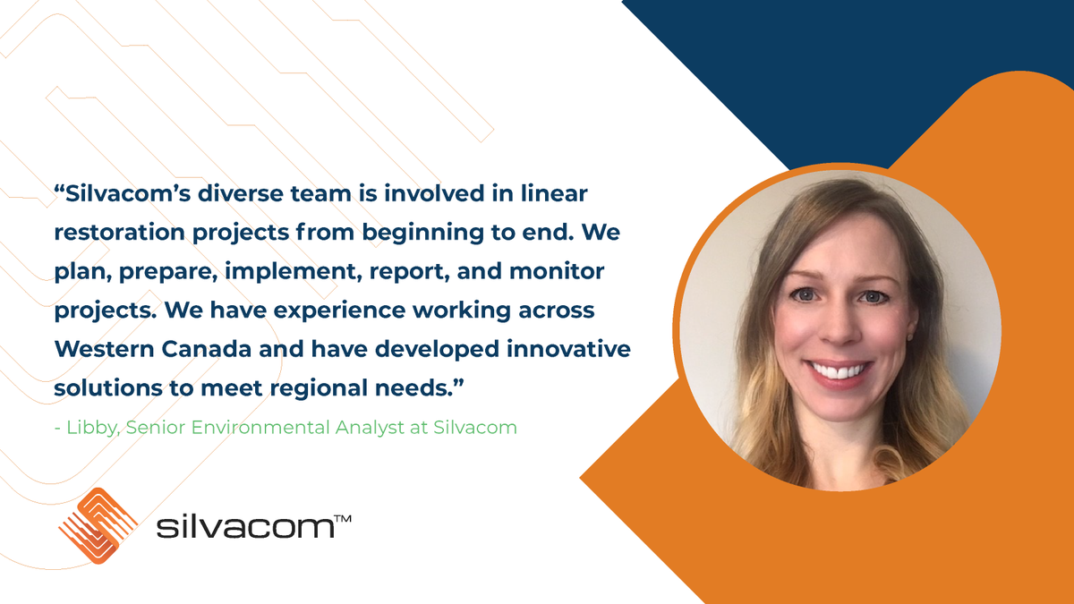 Silvacom's tweet photo. What is Silvacom's role in #LinearRestoration projects? Our Senior Environmental Analyst, Libby, explains below! 🌲

Visit https://t.co/28nz5VHA21 to learn more about our linear restoration services. https://t.co/xwsmWD8WqR