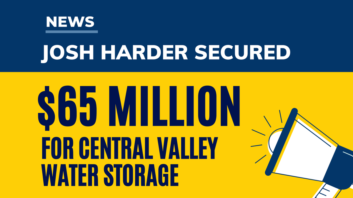 NEWS: We've secured another $65 million for Valley water storage! This drought isn't going to fight itself - we have to invest for the long term to save our water.