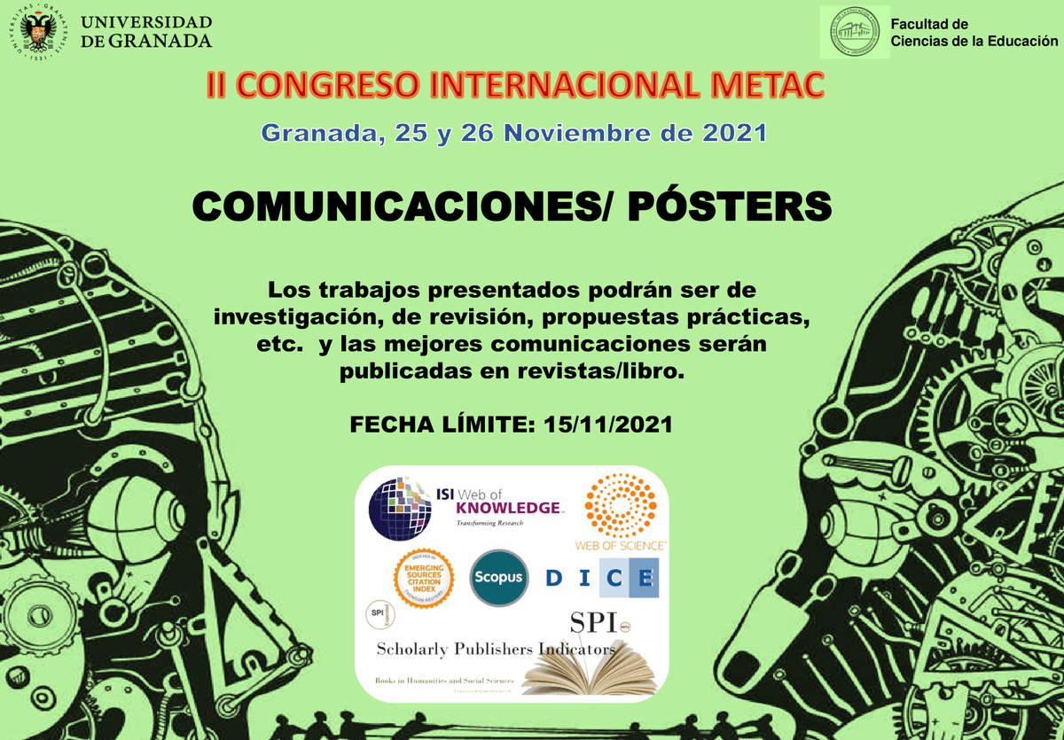 congresometac's tweet photo. 📢¡Os recordamos que la fecha máx. de entrega de trabajos📝es1️⃣5⃣noviembre!
¡Comparte con el resto de compañer@s tu investigación,  propuesta práctica, etc.!👩‍🏫👨‍🏫que podrá ser publicada en diferentes revistas. Más info➡️ https://t.co/FaVK1FDr2A
¡Esperamos tu📝para evaluarlo!🧐 https://t.co/oI53hbv8rK