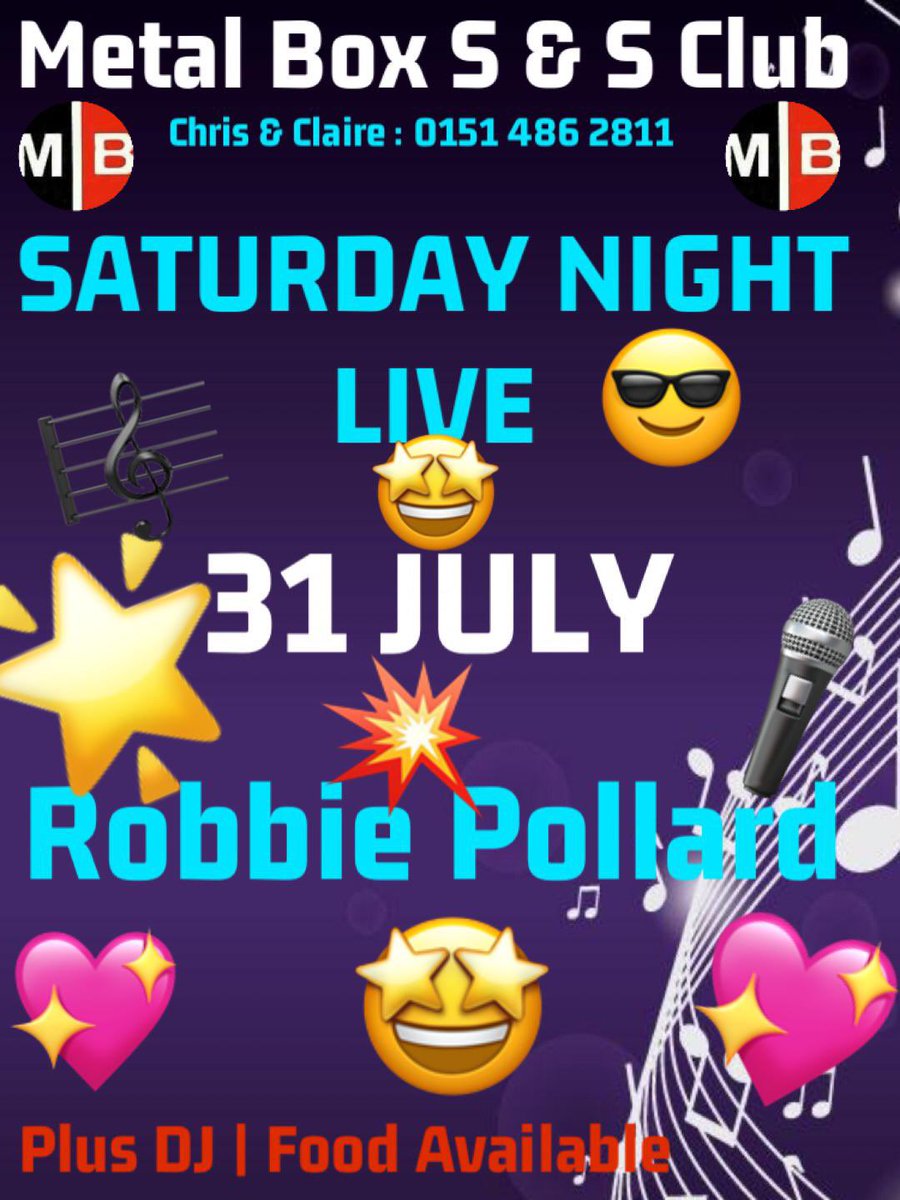 MetalboxClub's tweet image. Saturday Night LIVE continues this weekend with a good friend of the @MetalboxClub Robbie Pollard returning to the club

Drinks promotions on the night, with tickets available from the club now… give us a call 📞 

0151 486 2811
#livemusic #whatsoninliverpool #saturdaynight