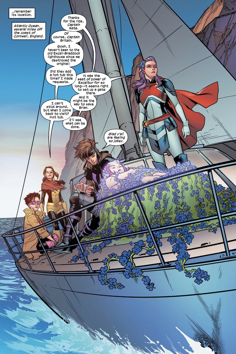 derekreadsX's tweet photo. #Excalibur2 #Xmen #Xspoilers 
Kate and Betsy both respecting each other’s new identities is so wholesome. Love the Kitty cameo this issue, and the callbacks to her time in the original Excalibur. https://t.co/jqigxrTtu9