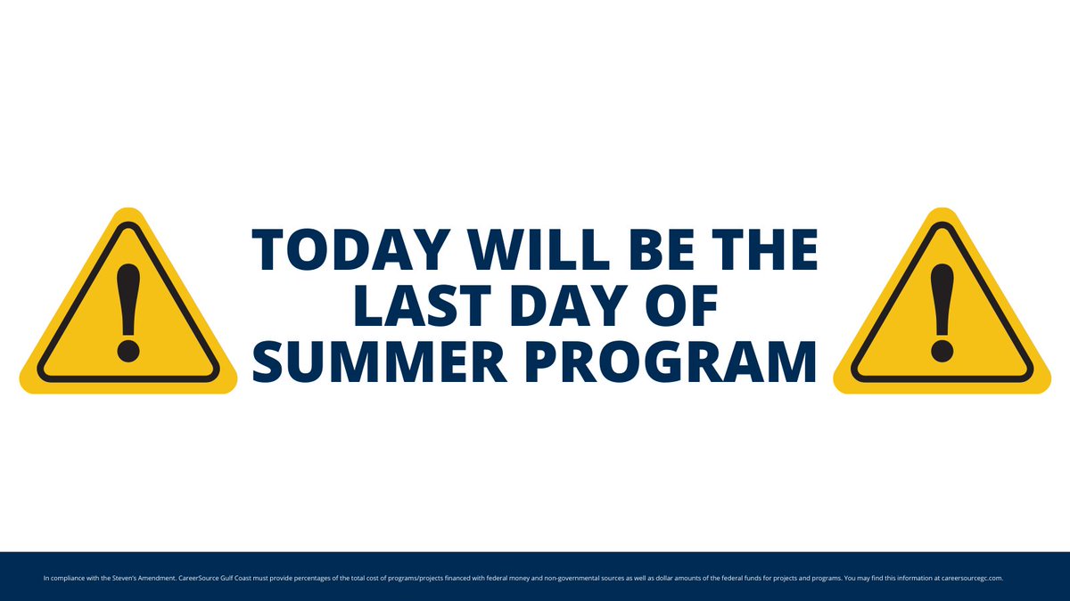 Today will be the last day of our Gulf County Summer Program for this year. Due to the rapid rise of COVID cases in the area, we feel that this is a necessary precaution to slow the spread of the virus. 

Thank you for your understanding!
