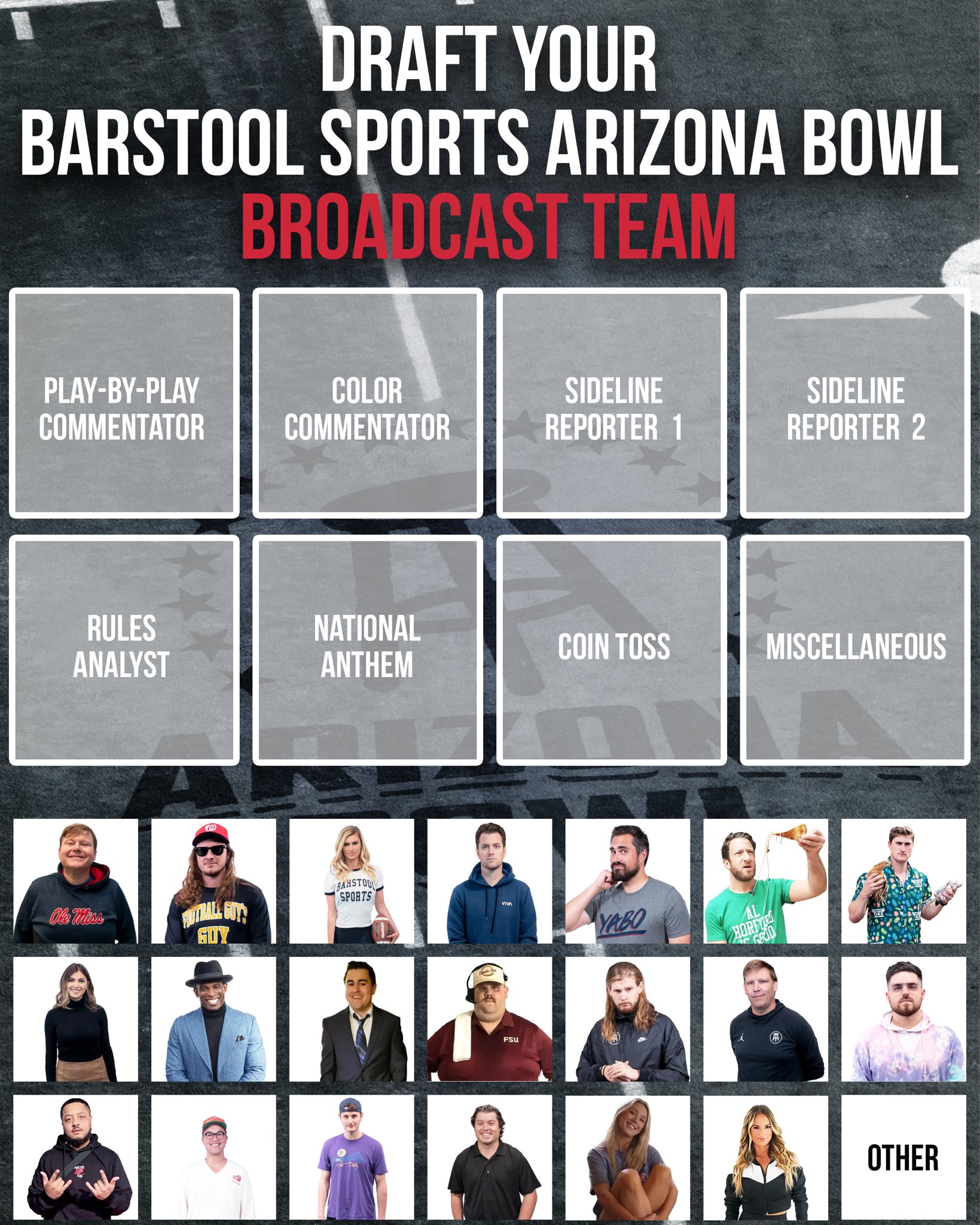The Barstool Arizona Bowl on Twitter "Who do you want to see on the