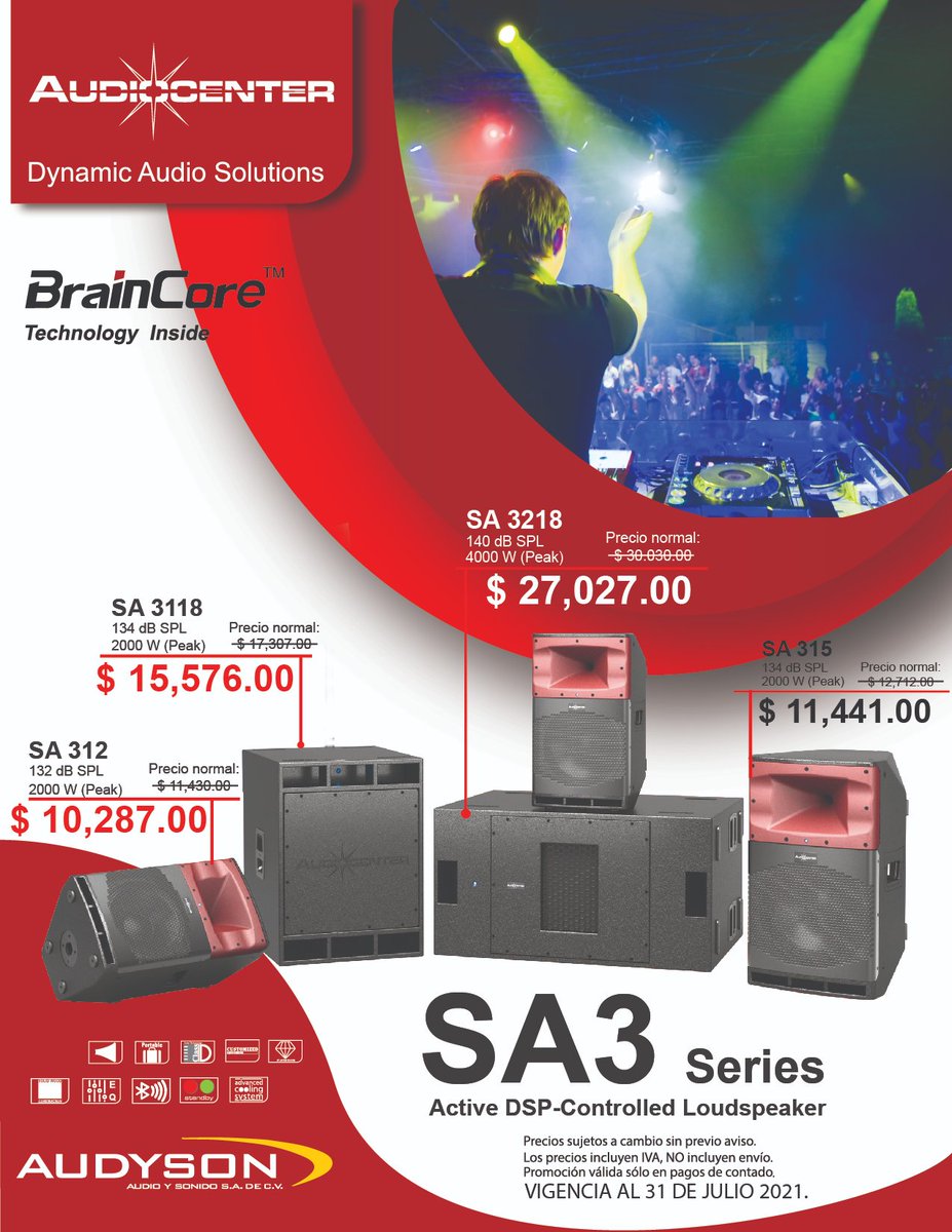audysonmexico's tweet photo. Precio especial en la serie L y SA3 #audiocenter 🔈
Disponible solo con distribuidores Audyson.

https://t.co/WiW8TNkDkf https://t.co/1uOa9crC9g