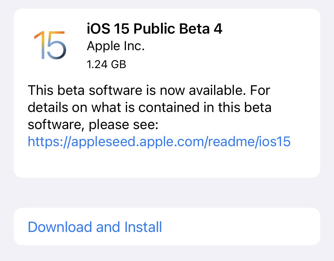 BrandonButch's tweet image. iOS 15 Public Beta 4 has been released!

Here’s what’s new: youtu.be/L_2xcOF6IM0