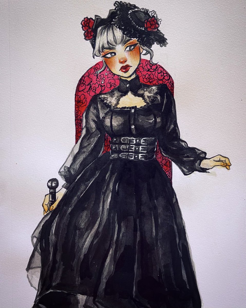 kellylenh's tweet photo. Ink is fun when it doesn’t splatter where you don’t want it to 🥲
#gothlolita #fashionart https://t.co/3H2a0zqoNd
