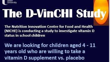 Exciting new human intervention study investigating vitamin D. We are recruiting children in Northern Ireland aged 4- 11 years old. Do you want to know the vitamin D status of your child? Contact @emily_royle81 for more information. #vitaminD