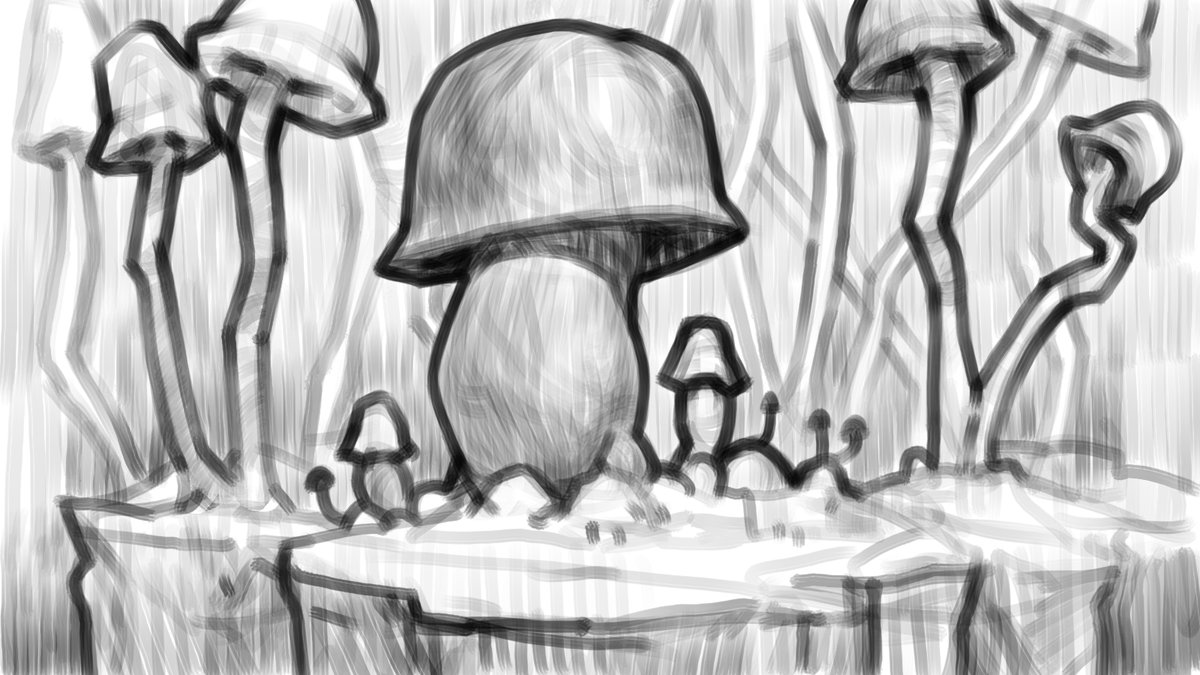 SchastnyiM's tweet photo. mushrooms! 
#art #2dart #digitalartwork  #digital2D #mushrooms #sketch #Sketching https://t.co/J6vsfborCz
