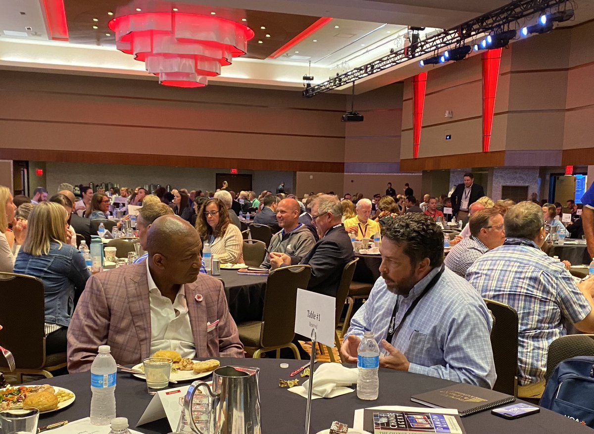 mikedronen's tweet photo. A brief but significant moment at lunch with Brigadier General Bernie Banks, reflecting on leadership lessons and principles that span industries and organizations @Humanex #hxvsummit #hxvsummit21 https://t.co/GRNv1e4LS0