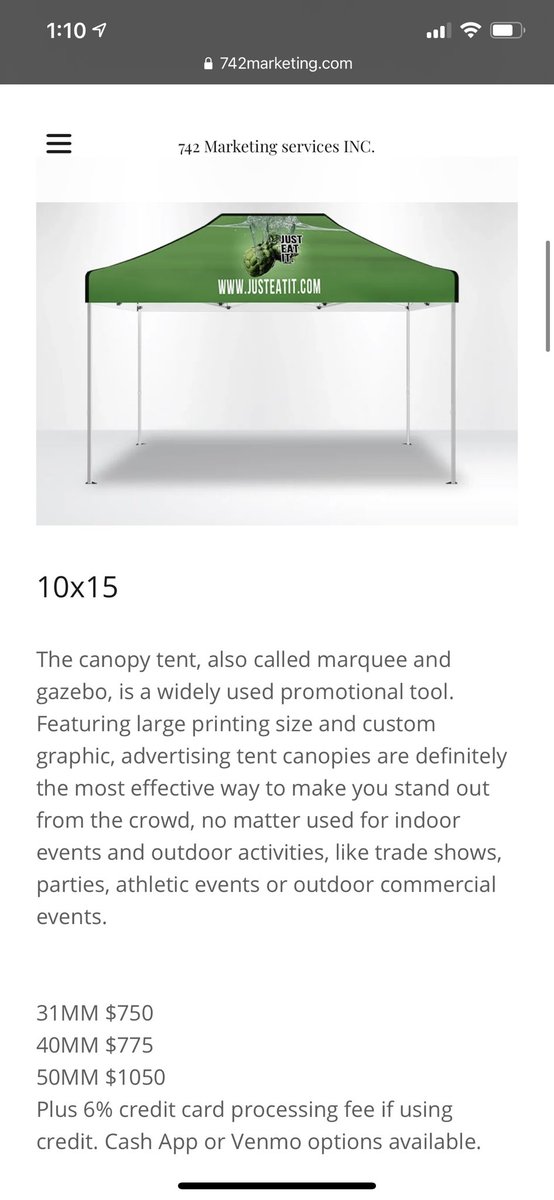 DIid you know?

Our tents quality and prices beat most on the internet? See for your self at 742marketing.com/tents