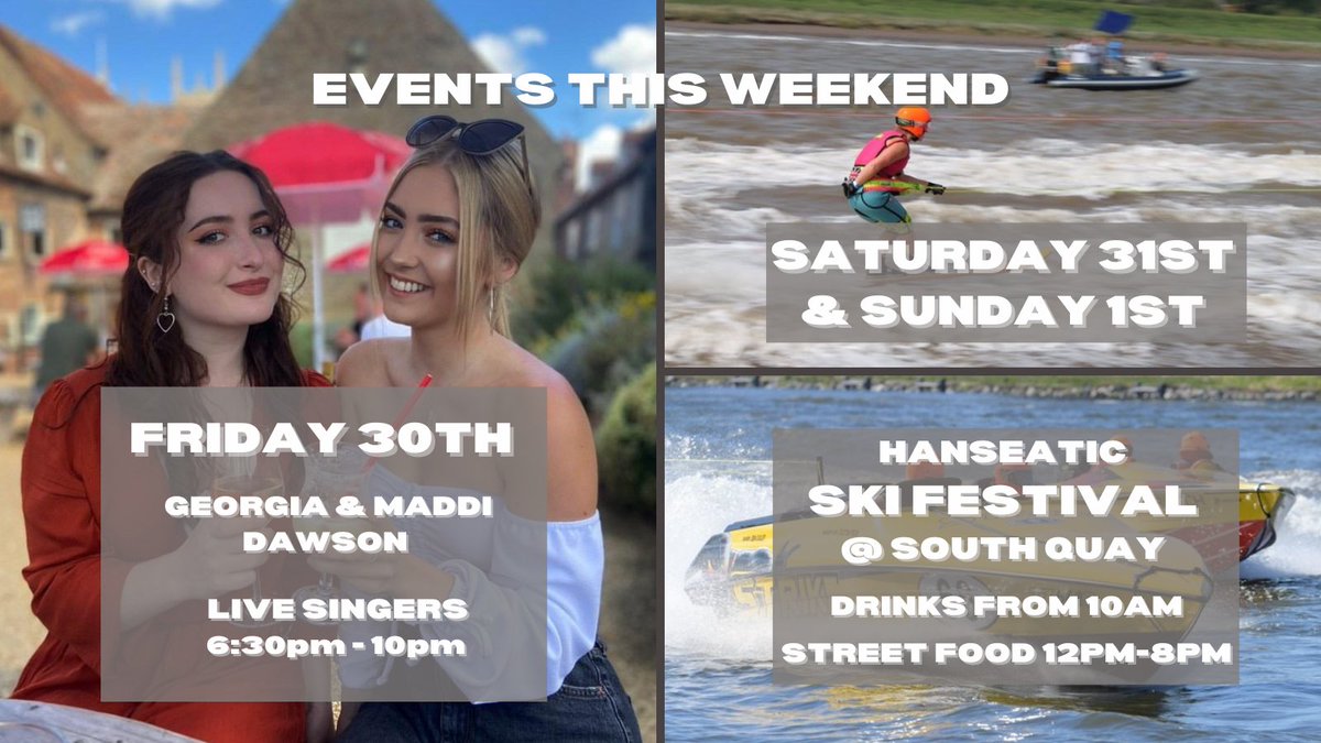 BUSY WEEKEND AHEAD! FRIDAY 30th Singers, Georgia & Maddi will be performing here LIVE from 6:30pm! 🎤 SATURDAY 31st & SUNDAY 1st Annual Hanseatic Ski Festival along the South Quay!🚤 DRINKS FROM 10AM STREET FOOD FROM 12PM - 8PM therathskeller.co.uk