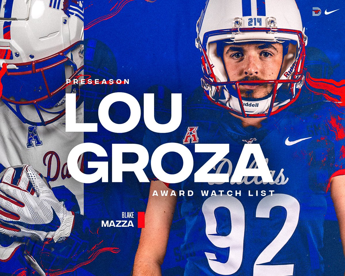 SMUFB's tweet photo. 🚂 THEY JUST KEEP ON ROLLIN’ IN! 🚂

Jaylon Thomas and Blake Mazza have both picked up preseason watch list selections! 

#PonyUpDallas #PonyExpress https://t.co/a65biJ6nvd