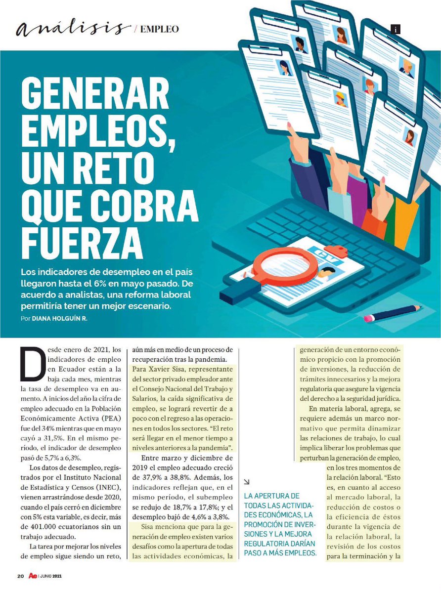 DLL_Abogados's tweet photo. #EntrevistaDLL | Les invitamos a leer este reportaje de @americaeconomia sobre el reto del empleo en el #Ecuador donde participan nuestros socios #LeopoldoGonzález y @XavierSisa 🤓👇🏼 #DLLAbogados #EquipoDLL #LaLegitimidadEnLaLey https://t.co/wQquxjRAmk