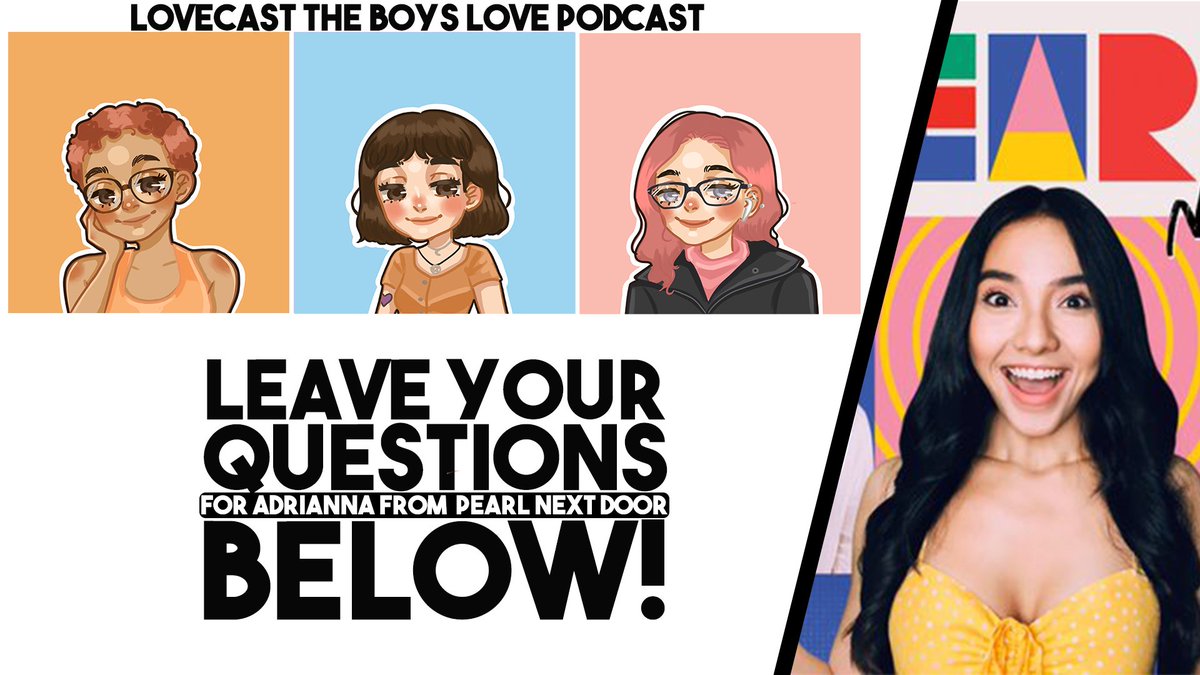 lovecastpodcast's tweet photo. We are EXCITED to announce that we will be talking to the one and only @adriannaso_ known for her role as Pearl in Gameboys and Pearl Next Door. Leave your questions for Adrianna under this tweet and we will be sure to ask her! 

Our girls night is happening this weekend! https://t.co/Z8mHF1cnnk