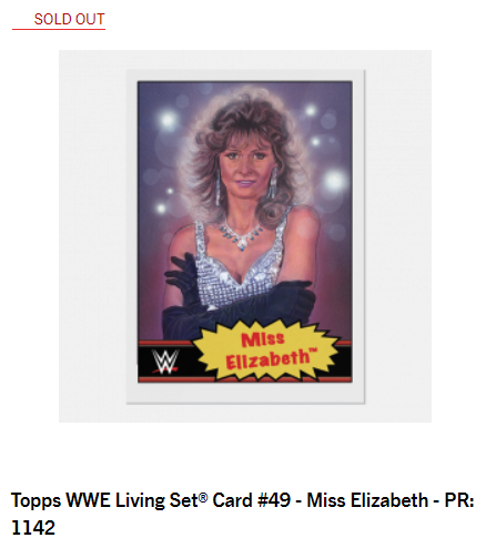 Prints runs for Week 25 of the #WWELiving set!

#49 Miss Elizabeth - 1,142
#50 