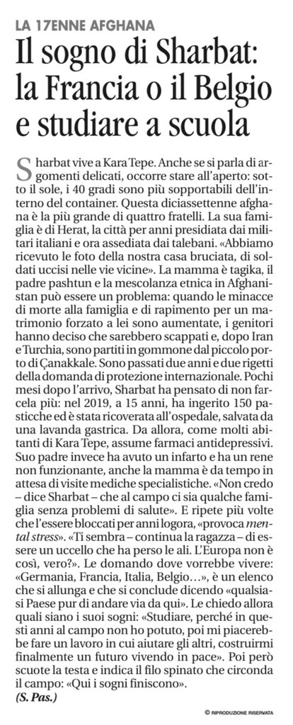 PastaStefano's tweet image. L’#Europa si è fermata a #Lesbo. Alcune storie dall’isola greca e dal campo profughi dove le persone sono bloccate da anni. Da Avvenire 5/8/2021  @santegidionews
