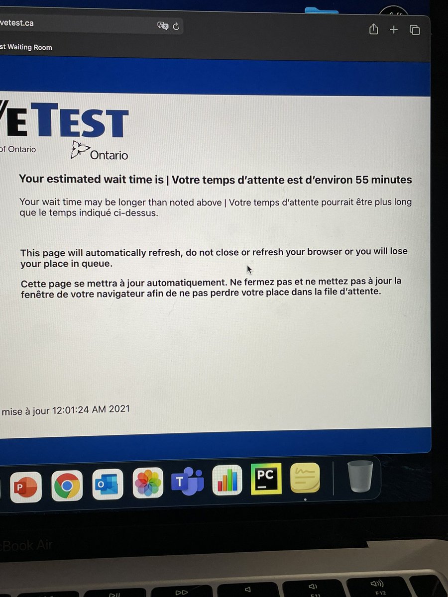 NataliaUribeA's tweet photo. #DriveTest really out here with a waiting time at midnight that just keep going up 😭 https://t.co/r77Fb1Fzdw
